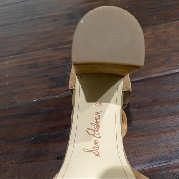 Sam Edelman Women's Simmons Golden Caramel Suede Ankle-Strappy Sandals Size 8.5 - Picture 12 of 12